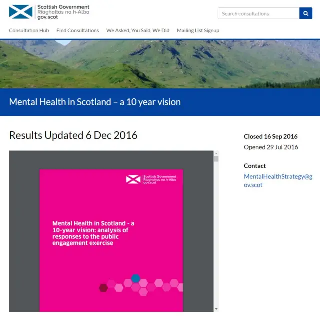 Mental Health in Scotland a 10 year vision