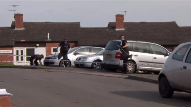 Car park with police cordon