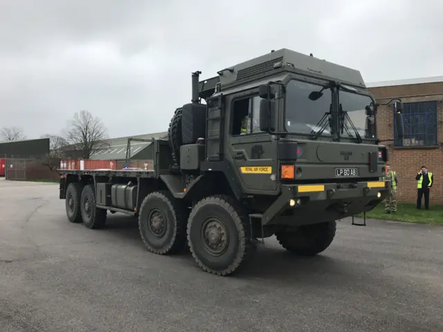 RAF vehicles preparing for deployment