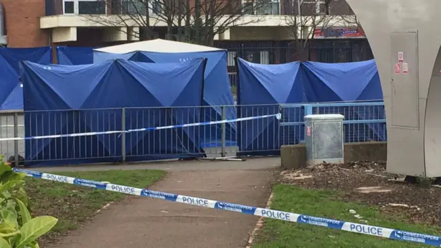 Forensic tents on Belgrave Middleway