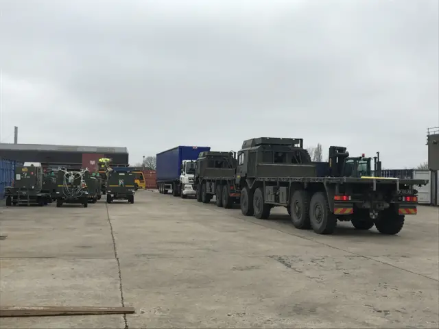 RAF vehicles preparing for deployment