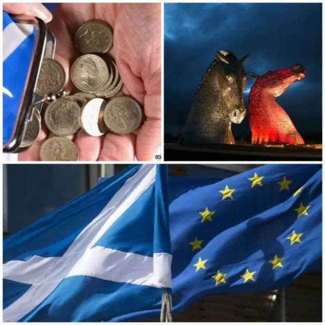 Scottish purse, Kelpies, Saltire and EU flag