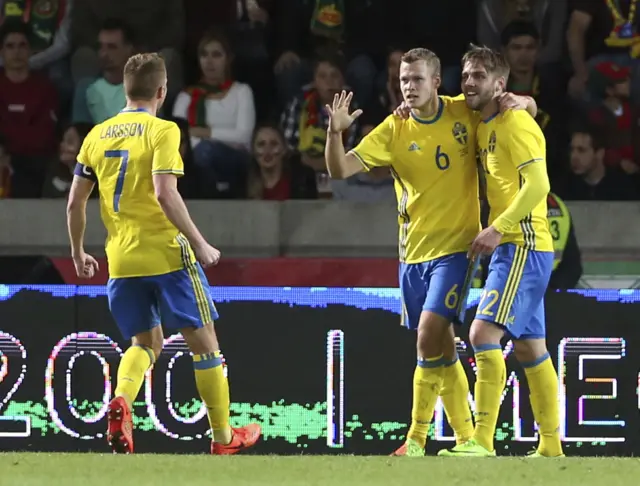 Viktor Claesson celebrates fro Sweden