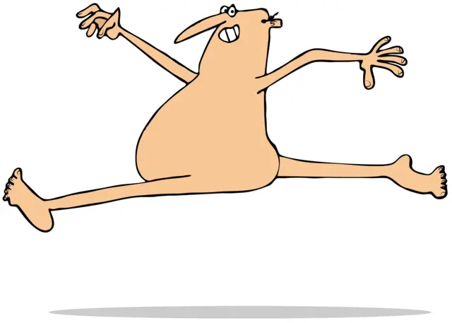 Cartoon of naked man