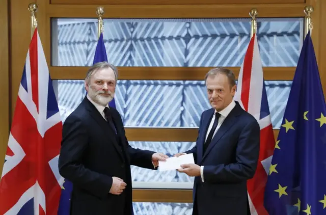 
          EU ambassador Tim Barrow and European Council president Donald Tusk
        