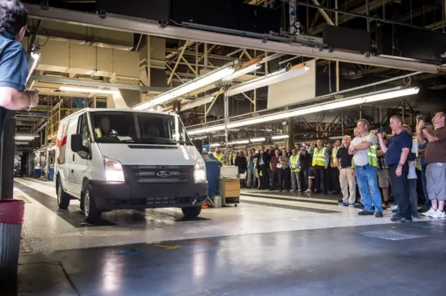 Ford transit van rolls of production line