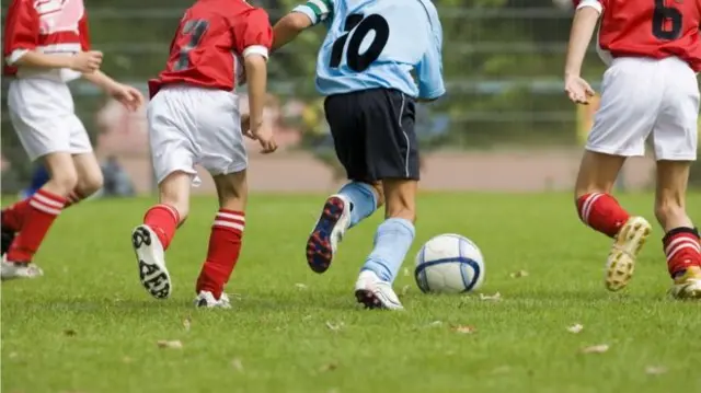 Children playing football