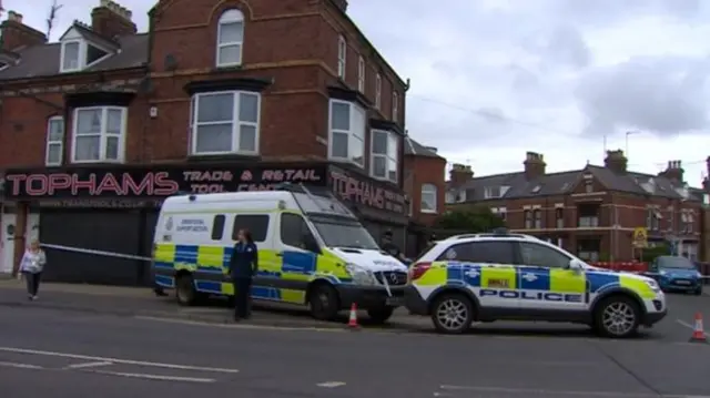 Scenes of street during incident