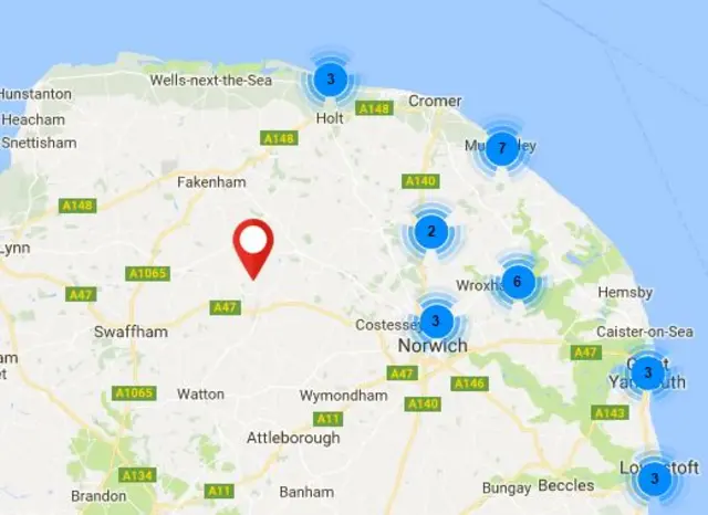 Map showing location of spring clean events this weekend