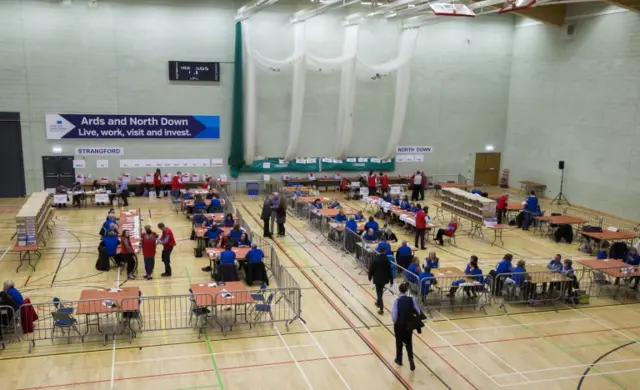 Election count centre in Bangor