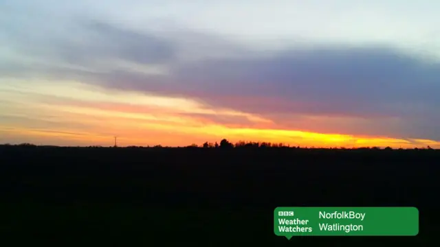 Sunrise over countryside