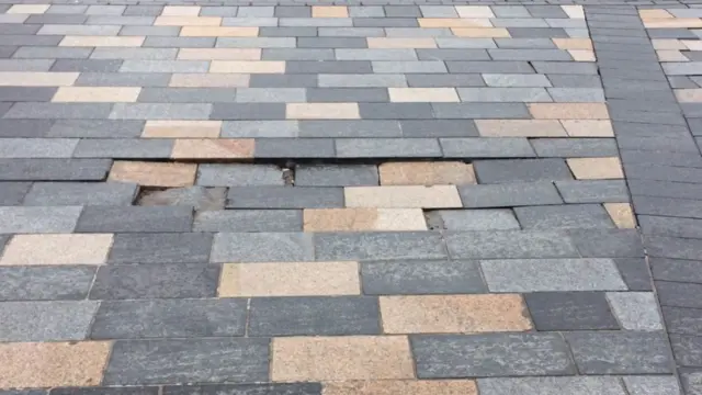 Sunken paving on Stafford Street
