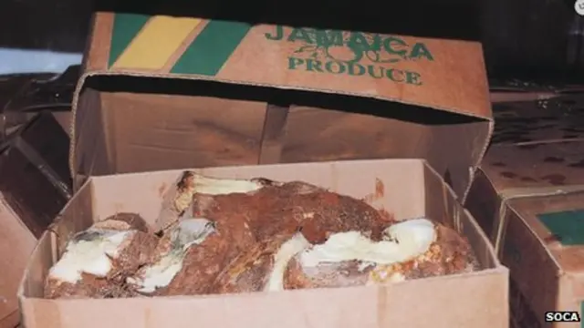 Box of fake yams