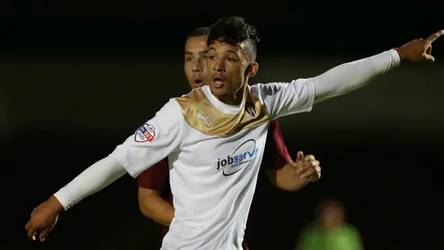 Macauley Bonne playing against Northampton Town back in 2015