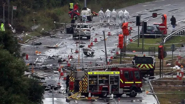Emergency crews at scene of Shoreham air crash