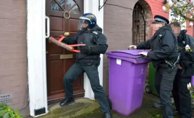 Police making a raid