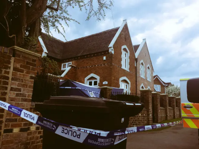 Police tape outside home in Stourbridge