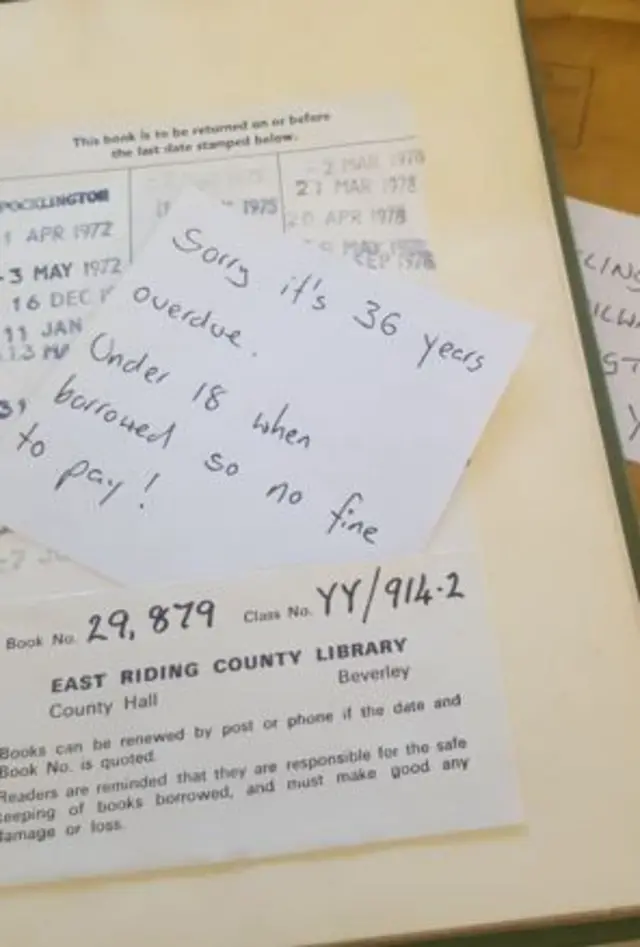 Library book return note