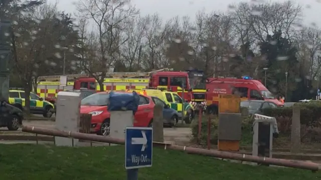 fire engines at hospital