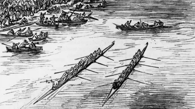 Boat race in 1877 sees dead heat