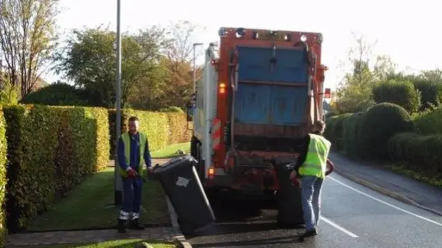 Bins being collected