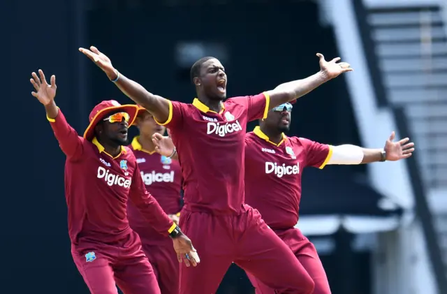 Jason Holder and West Indies appeal