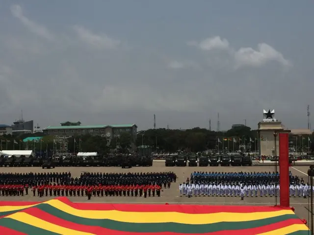 Soldiers parade