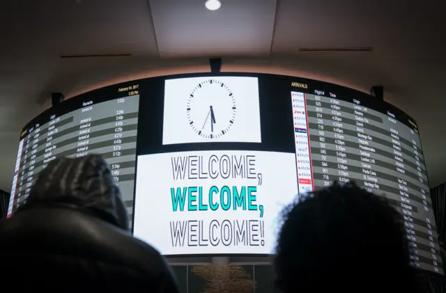 Arrivals area of JFK airport in the US