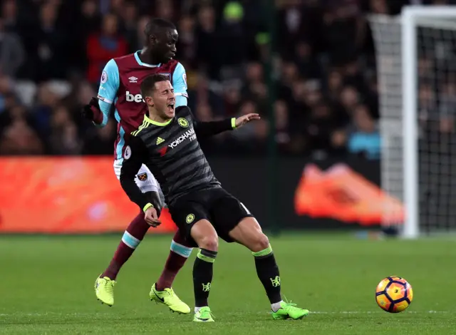 Cheikhou Kouyate and Eden Hazard