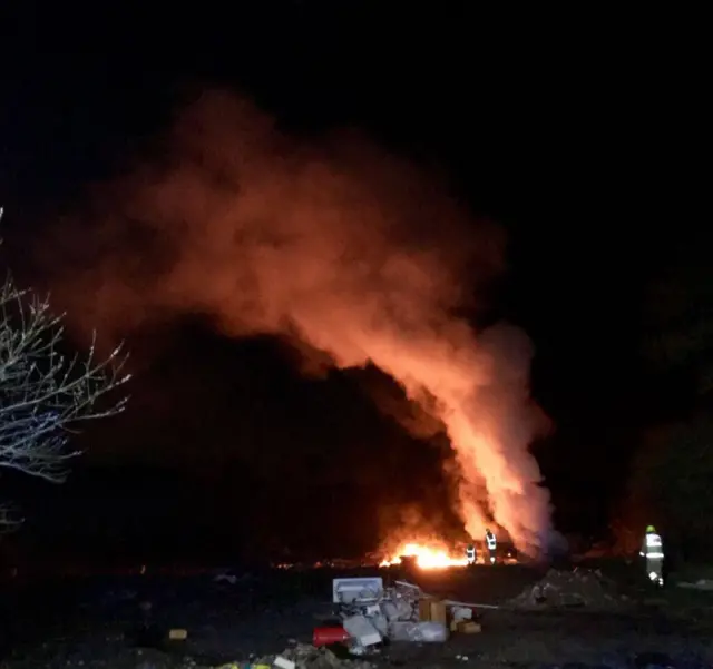 Fire at Bagworth Heath