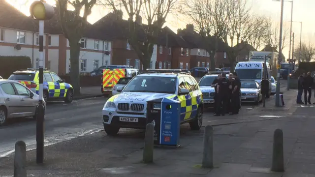 Police vehicles at Nacton Crescent