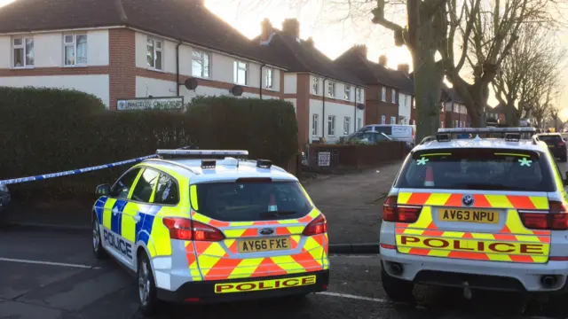 Police cars at Nacton Crescent