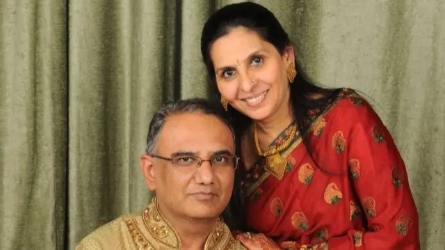 Amita Charavda with her husband