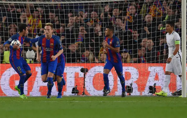 Barcelona players celebrate