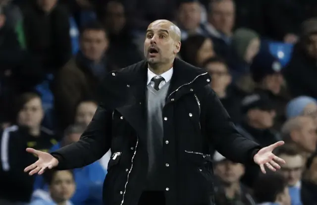 Pep reacts