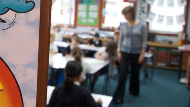 Teacher with pupils