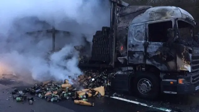 Lorry after fire