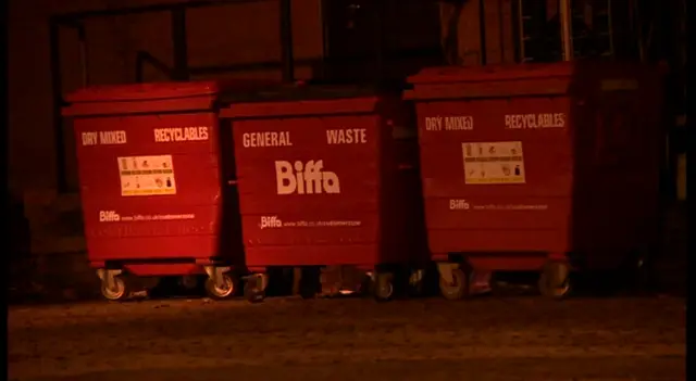 Bins at the "horseshoe" in Bury St Edmunds