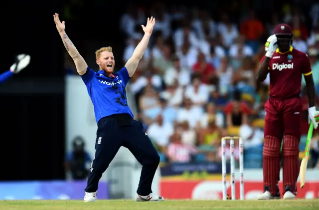 Ben Stokes appeals for lbw