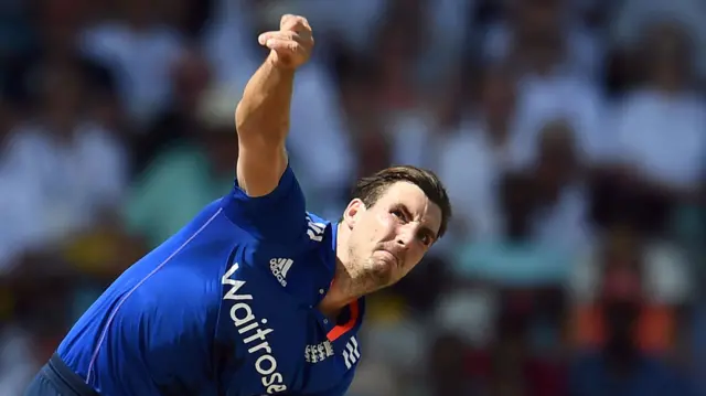 Steven Finn bowls