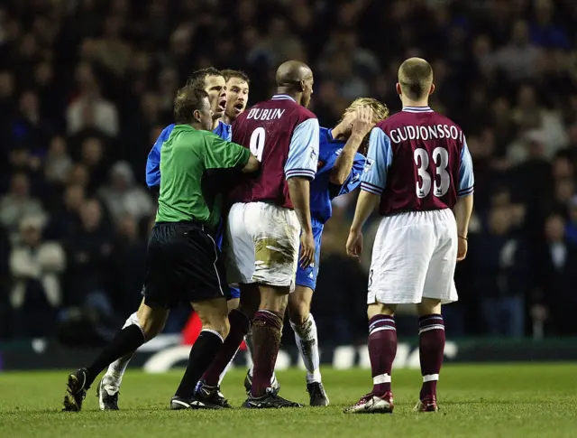 Dion Dublin headbutting Robbie Savage