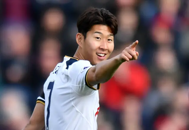 Son Heung-min celebrates