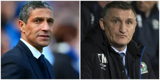 Chris Hughton (left) and Tony Mowbray