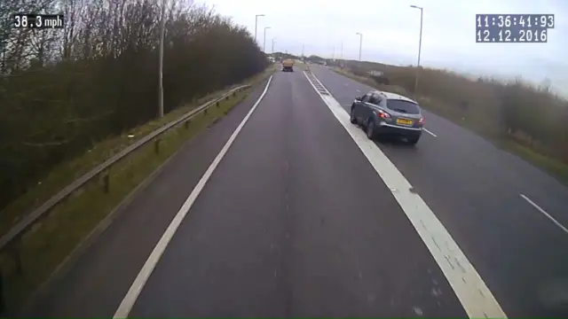 Dash cam footage of crash