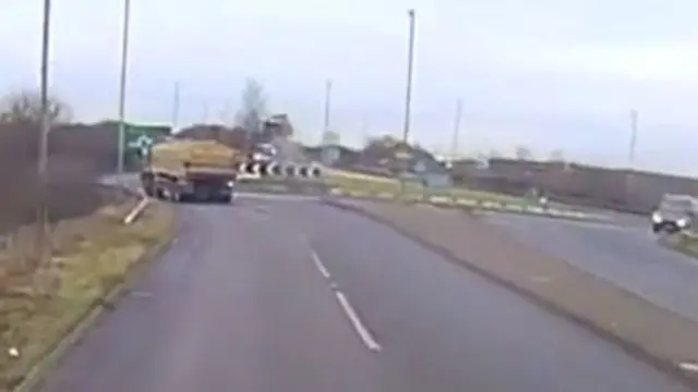 Dash cam footage of crash