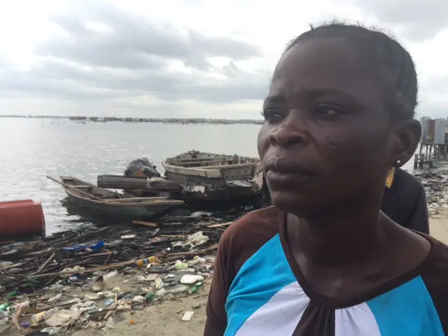 Elizabeth Asogba pictured on the shore