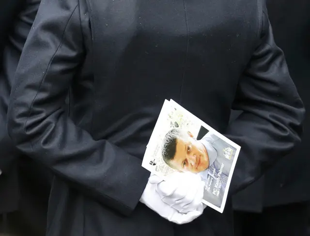 Police officer at PC Keith Palmer's funeral