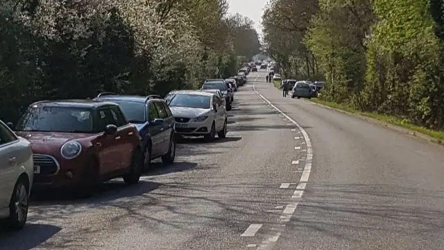 Cars parked illegally