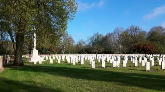 Gravestones of men killed during the Battle of the Somme