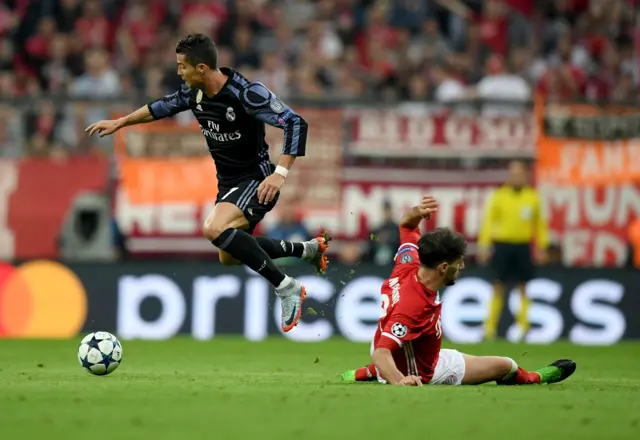 Martinez fouls Ronaldo